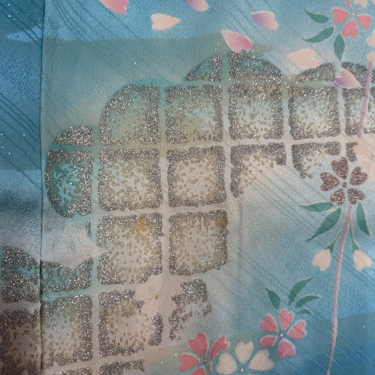 総絞り振袖 豪華 金彩 桜 ぼかし八掛 身丈159cm 撥水加工済 振袖 豪華 刺繍 金彩 紋意匠 身丈169cm 撥水加工済
