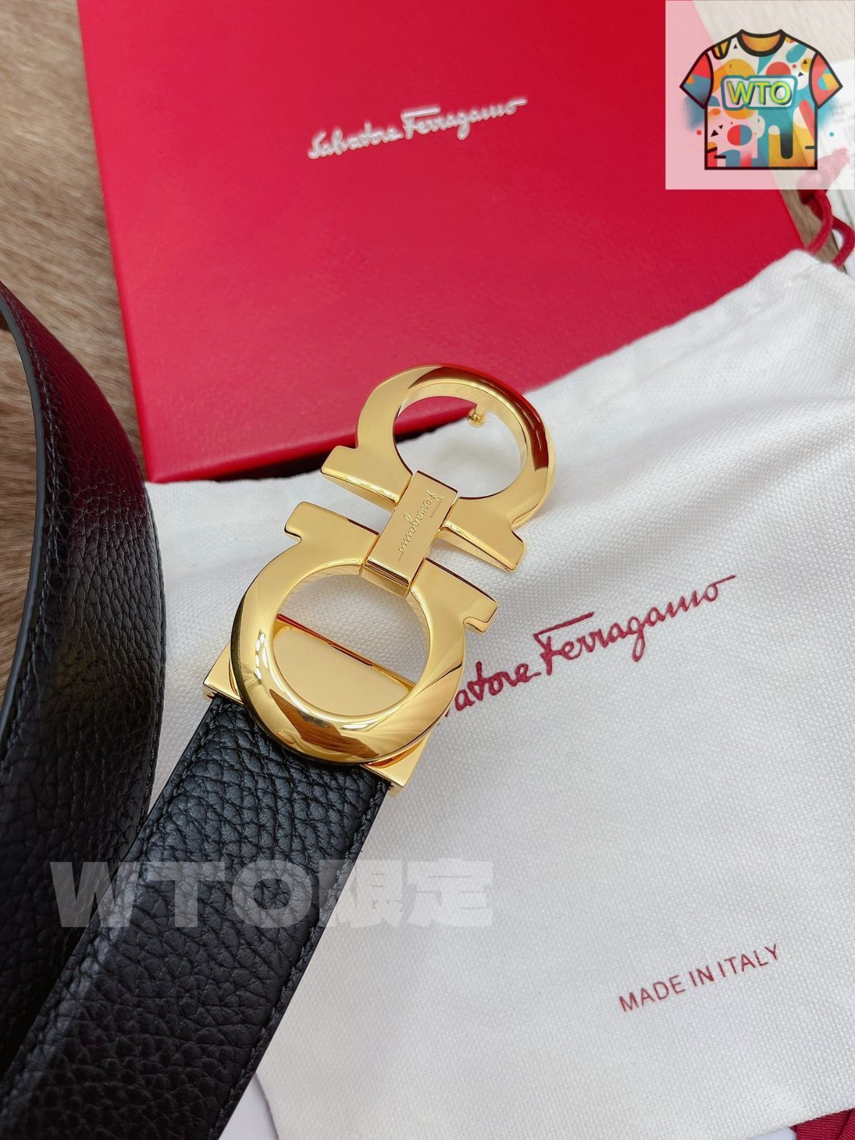 レザー レッド ベルト ロゴバックル　フェラガモ 今日特価】Ferragamo フェラガモ レザーベルト-2 - メルカリ