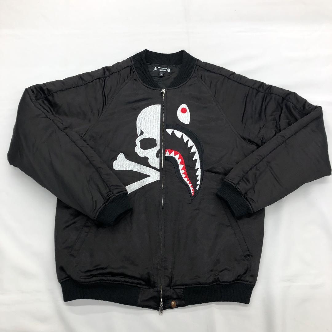 美品 エイプ×マスターマインド 20SS スカルシャーク刺繍スーベニア