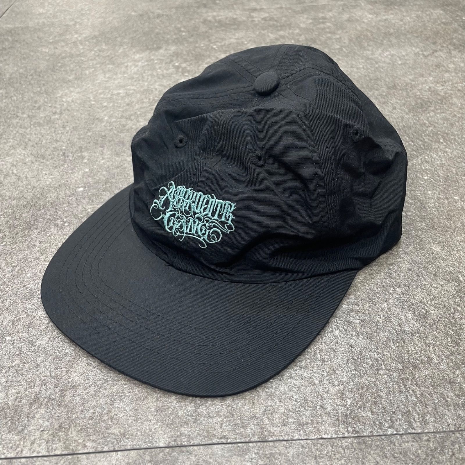APHRODITE GANG BUDSPOOL NYLON CAP ロゴ刺繍 ナイロン キャップ 帽子 舐達麻 アフロディーテギャング バッズプール ブラック F 85768A3