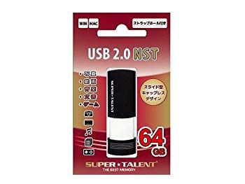 SUPERTALENT USB2.0フラッシュメモリ 64GB スライド式 ds-2150666 mxn26g8