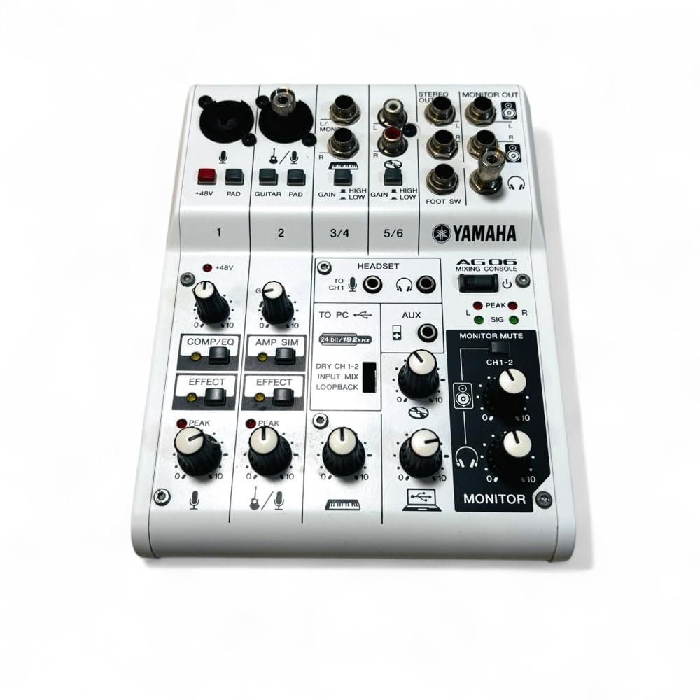 YAMAHA AG06 USBミキサー 6チャンネル 配信用 オーディオインターフェース Cubasis LE対応 インターネット配信向け