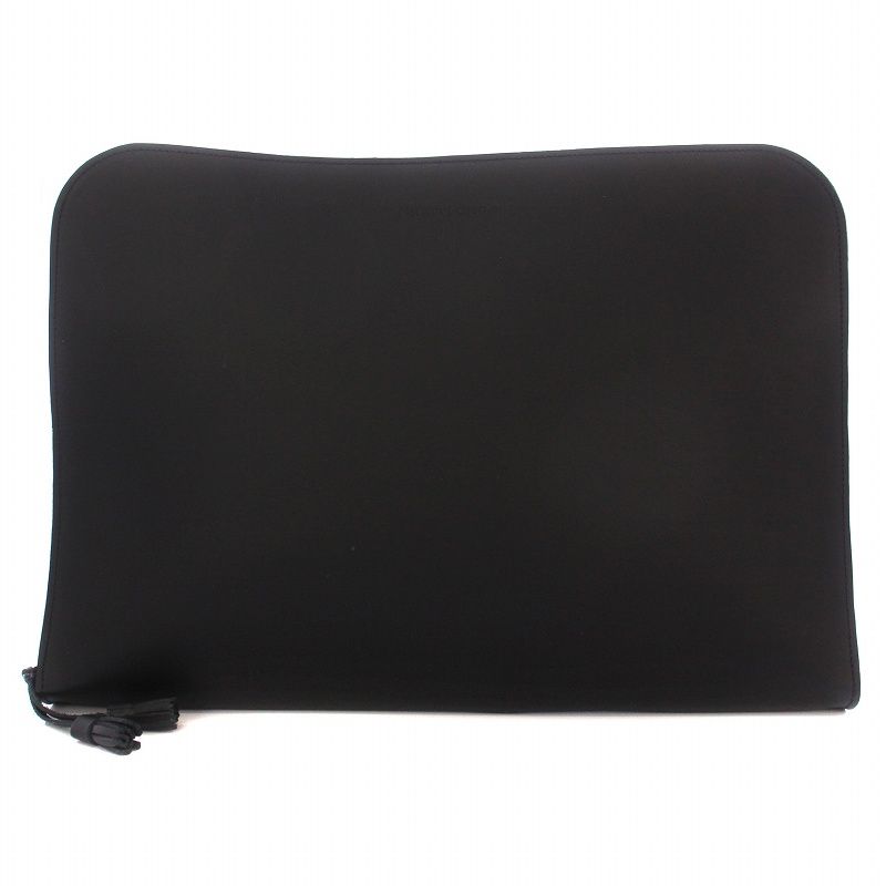 エンダースキーマ Hender Scheme ZIP FILE クラッチバッグ セカンドバッグ ラウンドファスナー タッセル レザー 黒 ブラック /BM