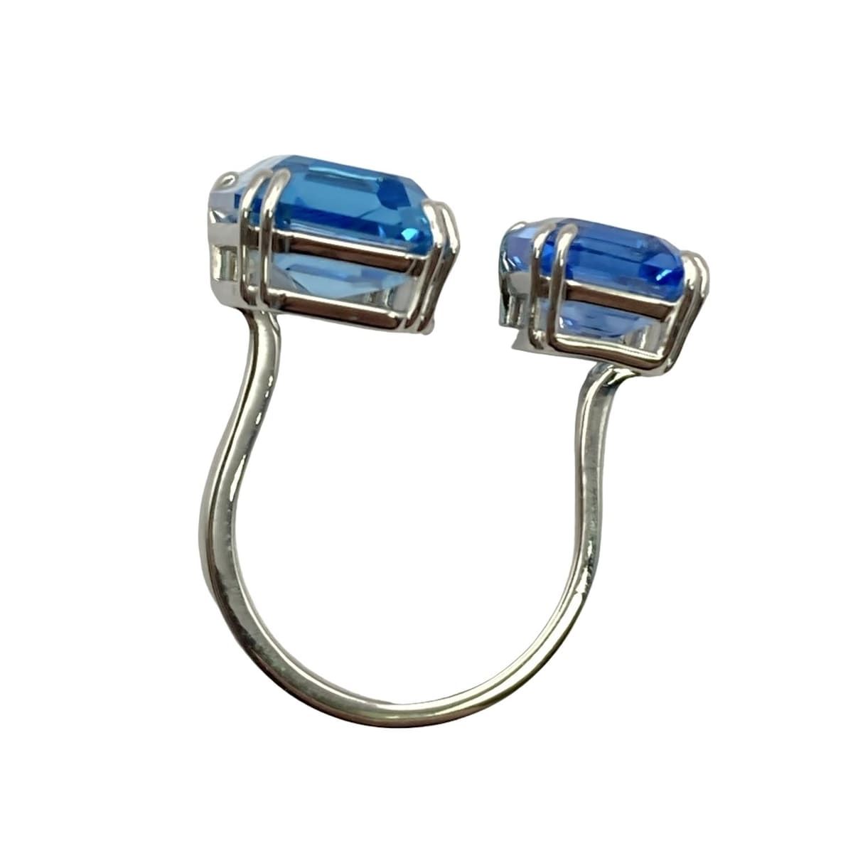 SWAROVSKI(スワロフスキー) リング 52美品 - シルバー×ブルー