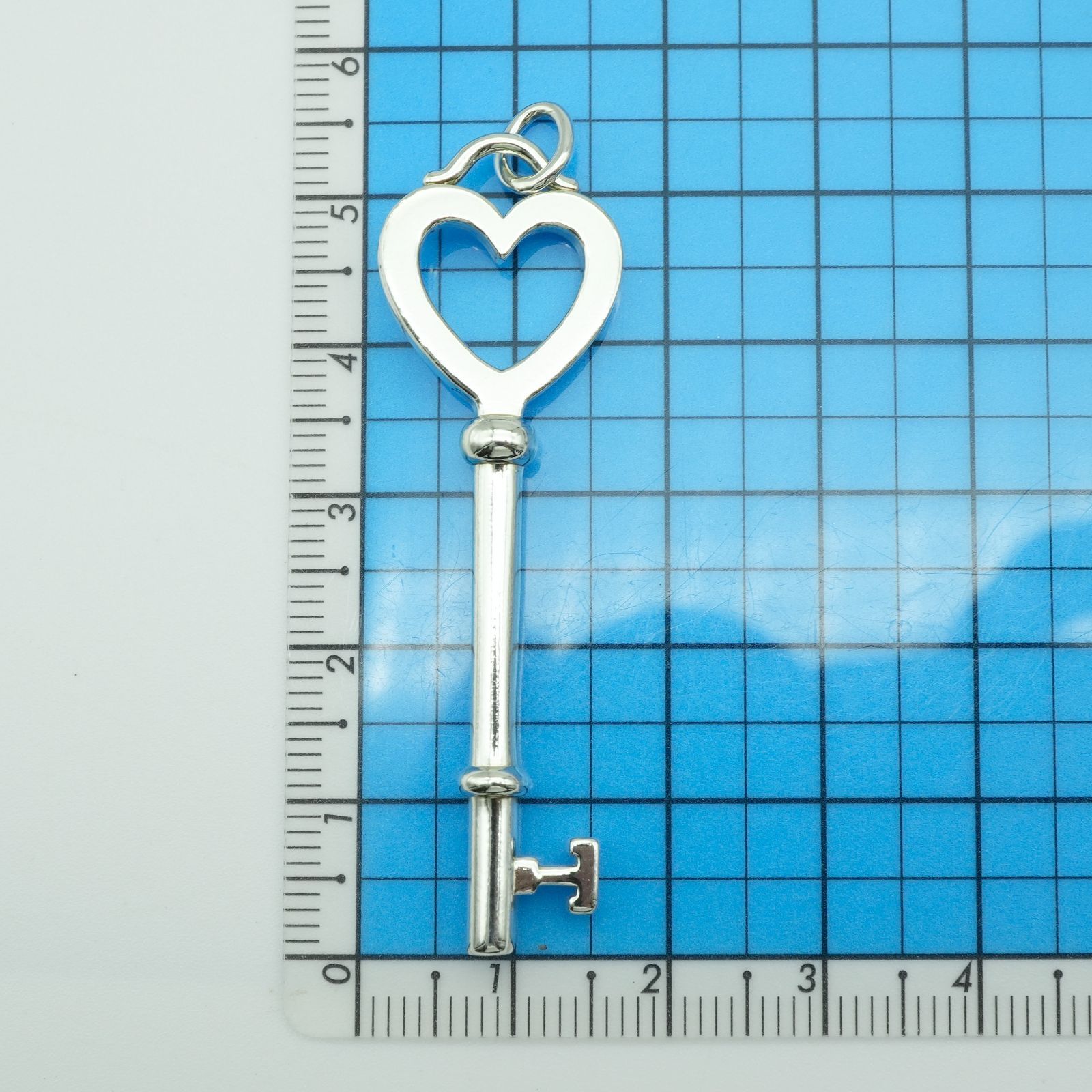 極美品 ティファニー ラージ ハートキー ペンダントトップ/24-5453S