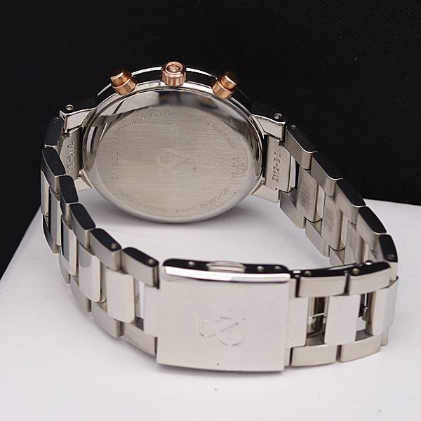稼働 良品 ピンキー＆ダイアン 7T11-0AD0 白系文字盤 石付 クロノグラフ ラウンド レディース/ボーイズ腕時計 KYM