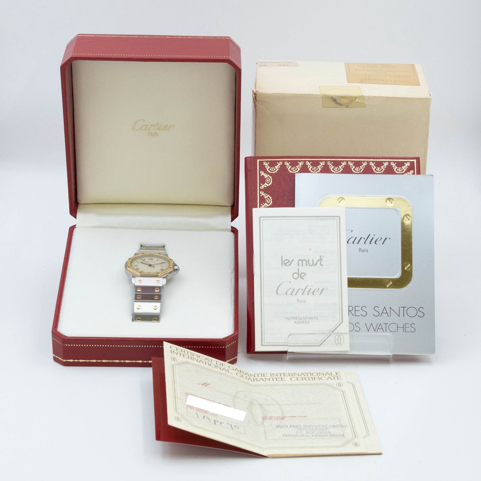 カルティエ Cartier サントス オクタゴン W2001583 Cartier Santos クォーツ 腕時計 レディース ベージュ NICORILABO_COM