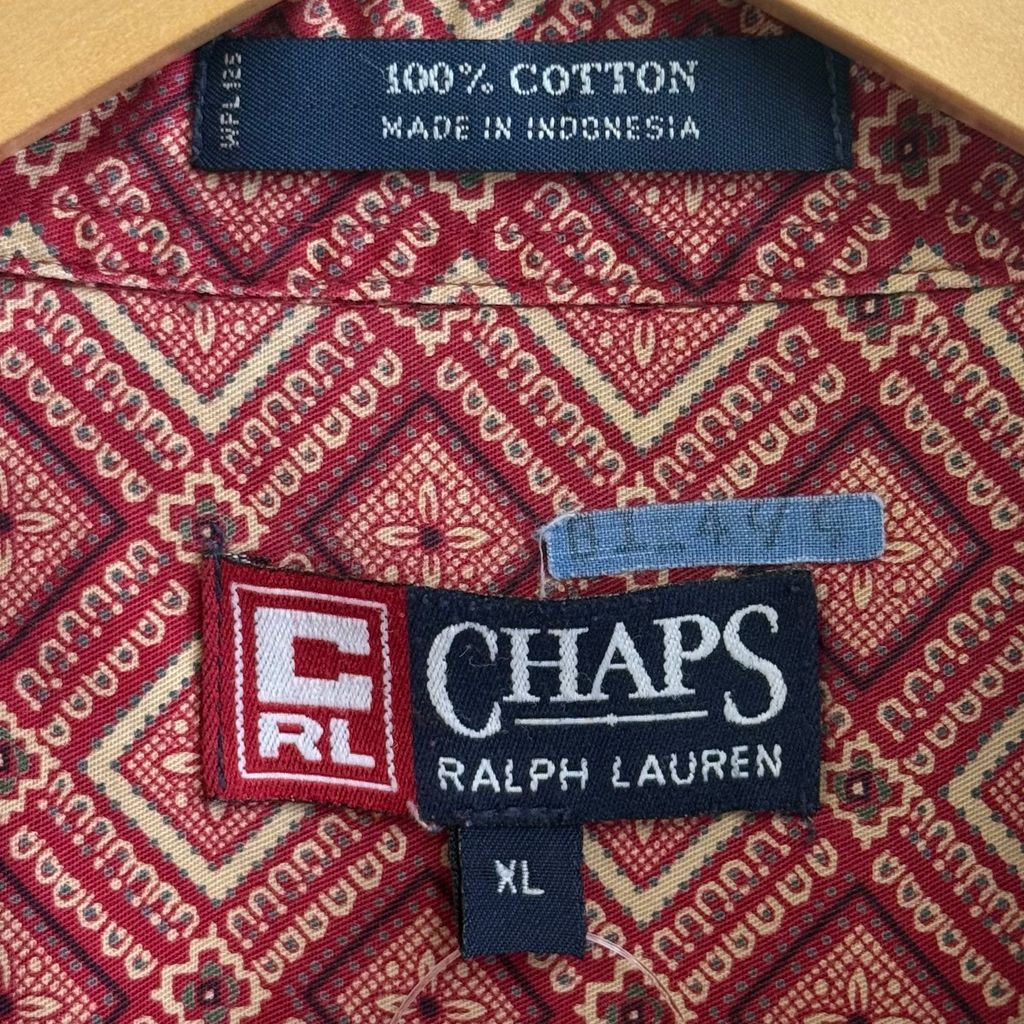 90s CHAPS ラルフローレン 総柄 長袖 ボタンダウン シャツ 柄シャツ Ralph Lauren - 90s チャップス ラルフローレン 総柄 長袖
