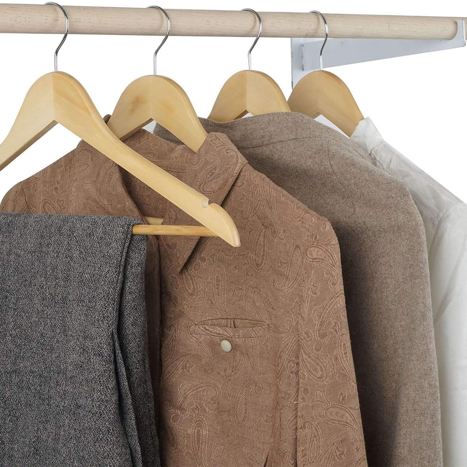 木製ハンガー 洋服ハンガー 20本組 ハンガー 木製 滑らかに仕上げた
