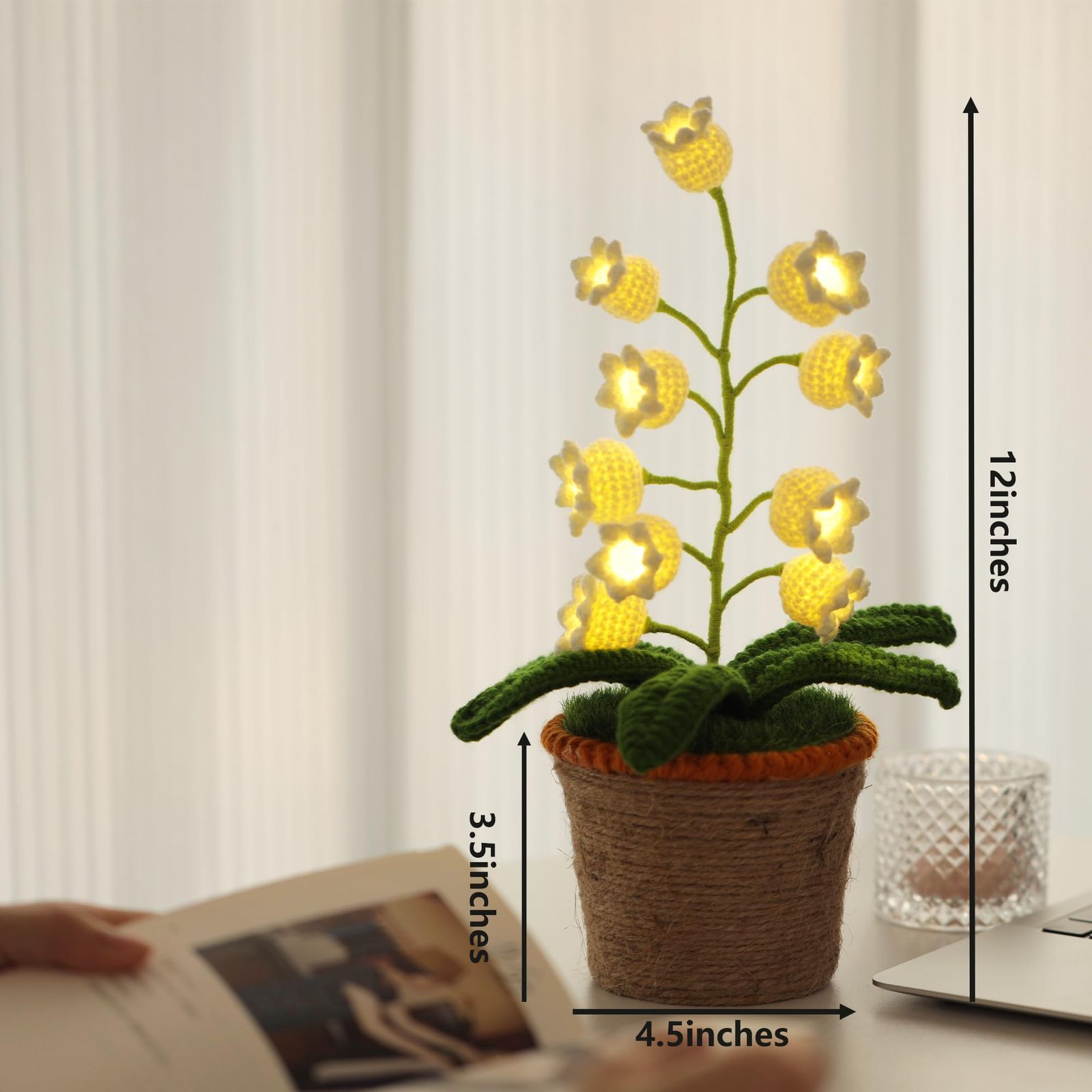 スズランランプ かぎ針編みの人工花