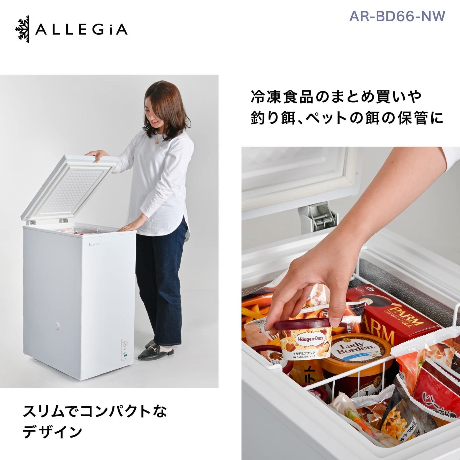 ALLEGiA 家庭用ノンフロン冷凍庫アレジア - 冷蔵庫・冷凍庫