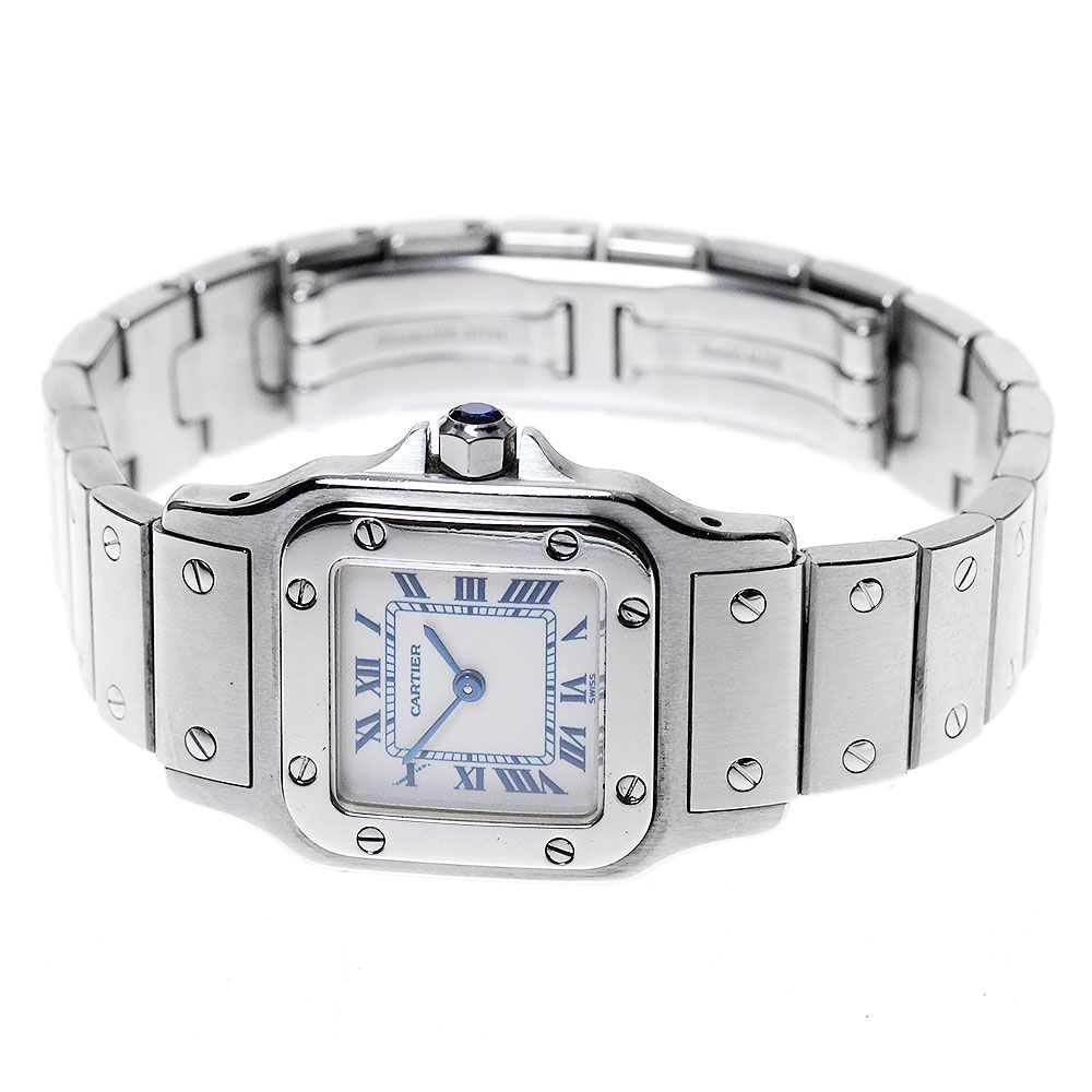 D-STOREクォーツ腕時計 シルバー×ホワイト文字盤 サントスガルベLM 駅