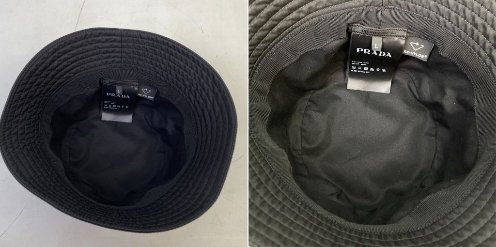 PRADA バケットハット XLサイズ(正規品) PRADA ホワイト バケットハット XLサイズ