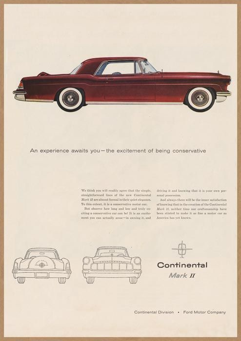 Ford リンカーン コンチネンタル レトロミニポスター B5サイズ