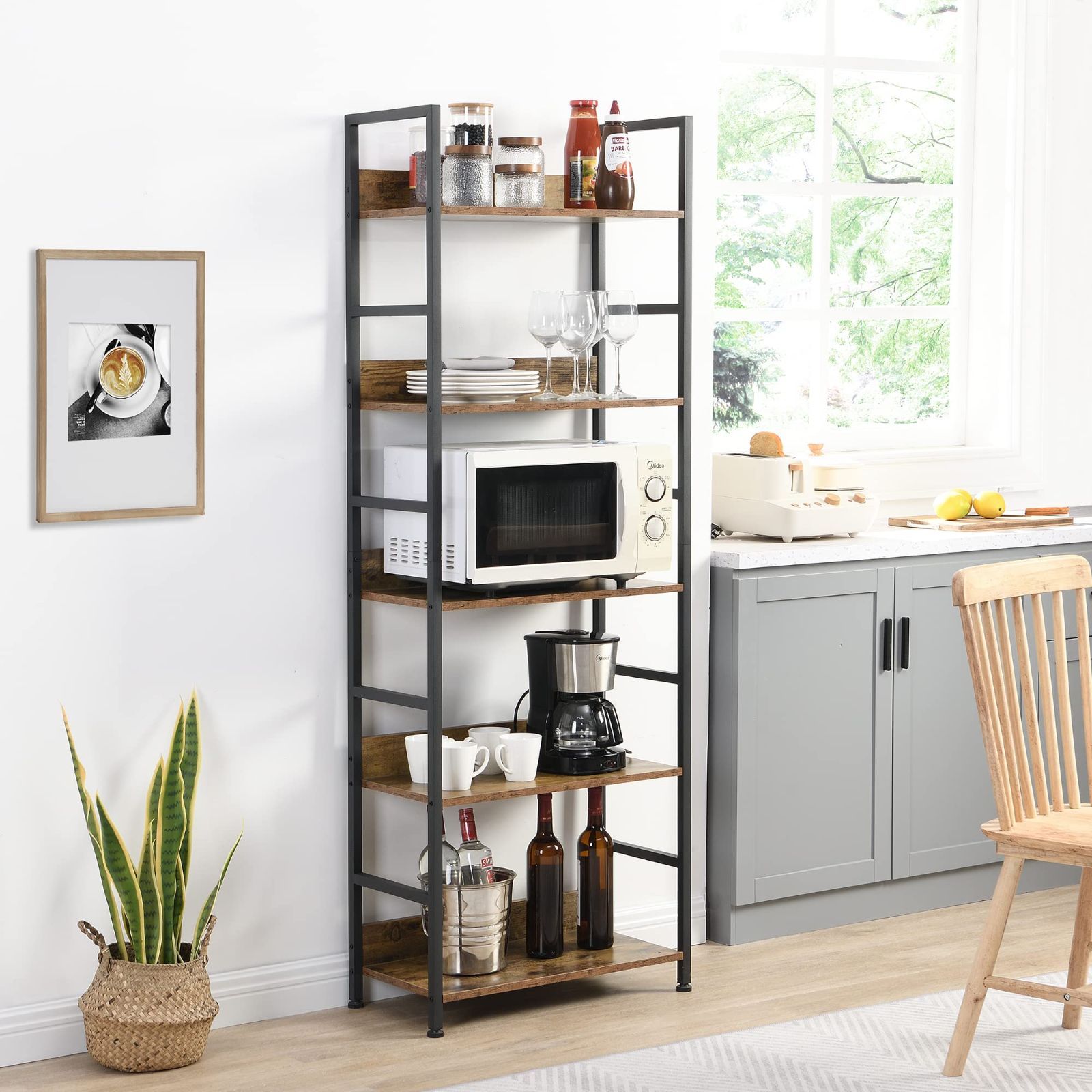 オープンシェルフ ラック 5段 幅60奥行30高さ171cm L-5段-茶色