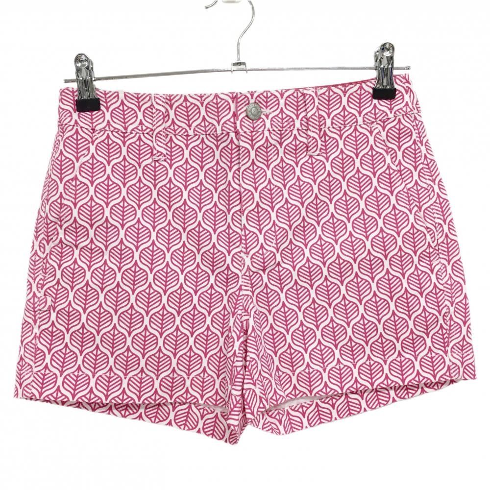 超美品】ジャックバニー ショートパンツ 白×ピンク リーフ柄