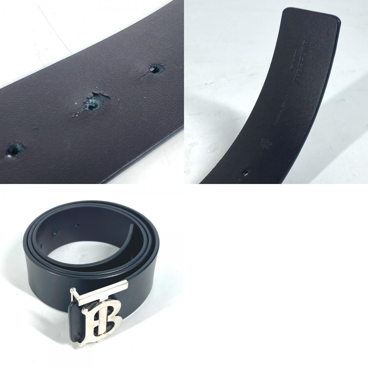 BURBERRY バーバリー ベルト TB ロゴ レザー ブラック - メルカリ