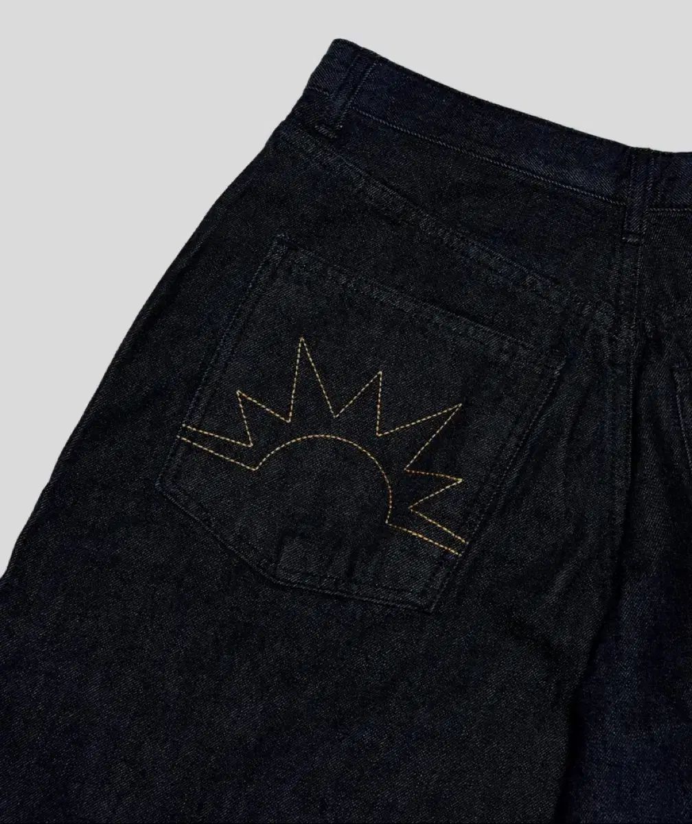 こんにちは 日の出 デニム 半ズボン M Wide Shorts Denim Pants
