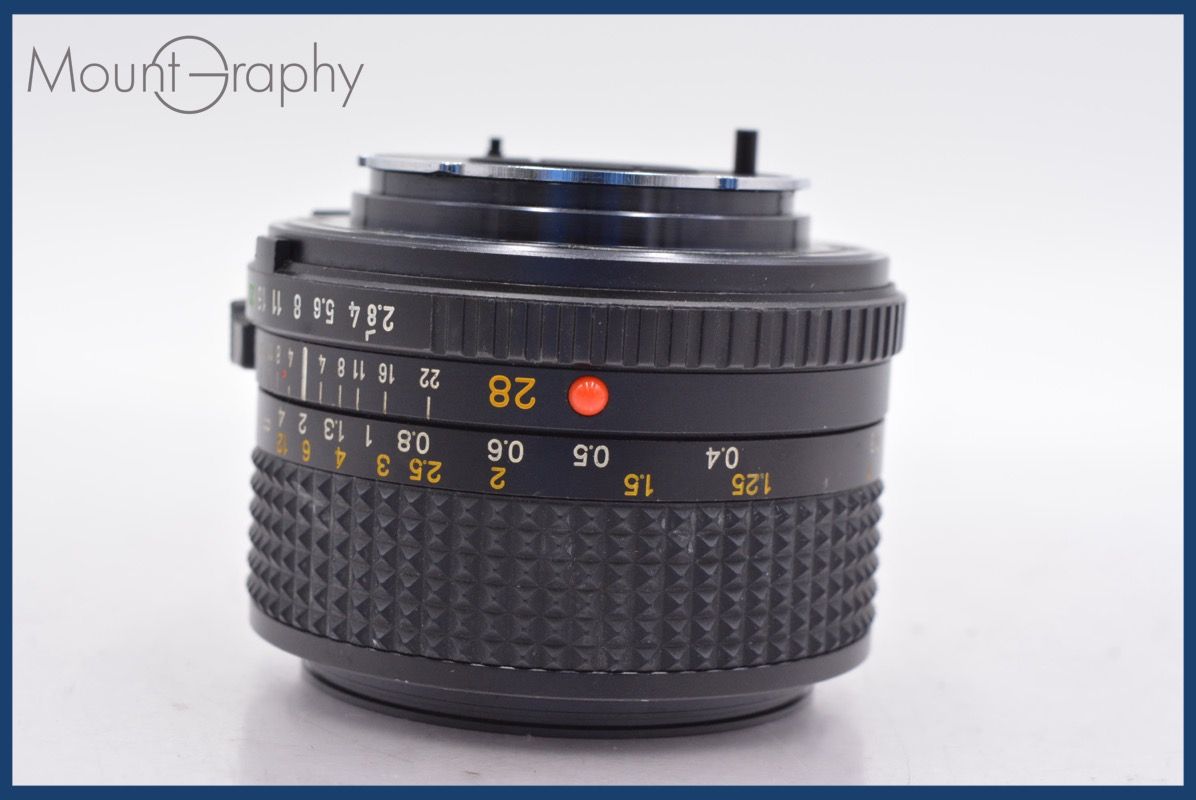 ミノルタ MINOLTA MD 28mm F2.8 前後キャップ-レンズフィルター付 完動 同梱可 mj5508