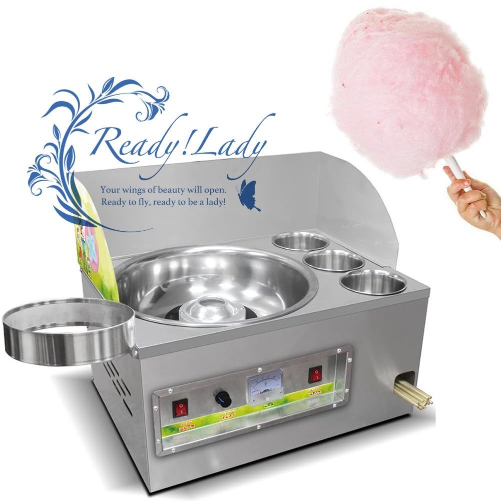 特価：わたがし製造機 110Vわたあめ機 1200Wステンレス鋼 銀 わたあめ