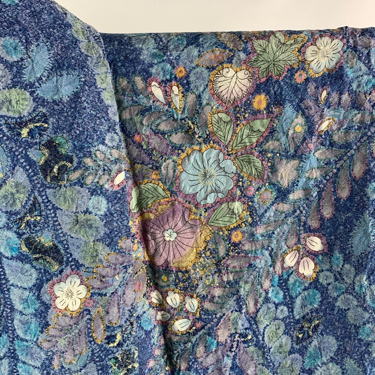 訪問着 身丈154cm 裄丈61.5cm S 袷 蝶 草花 金銀彩 ぼかしぼかし