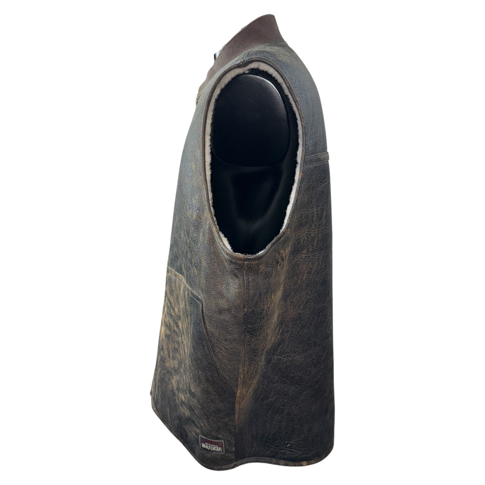 STUSSY】ステューシー ムートン リバーシブル レザーベスト M - メルカリ