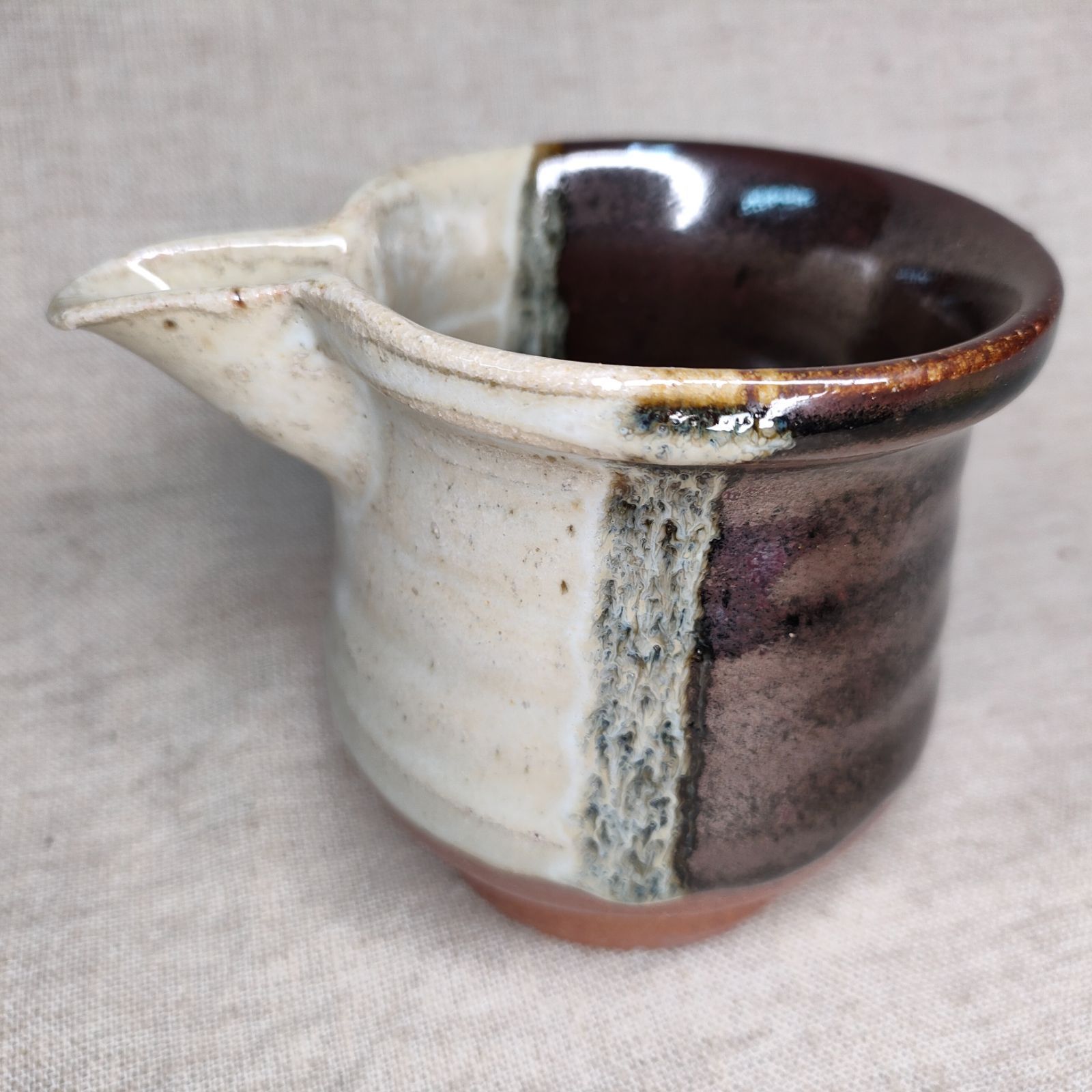 □唐津焼 丸田宗彦 絵唐津片口ぐい呑 共箱、共布、栞揃い #ぐい呑み #丸田