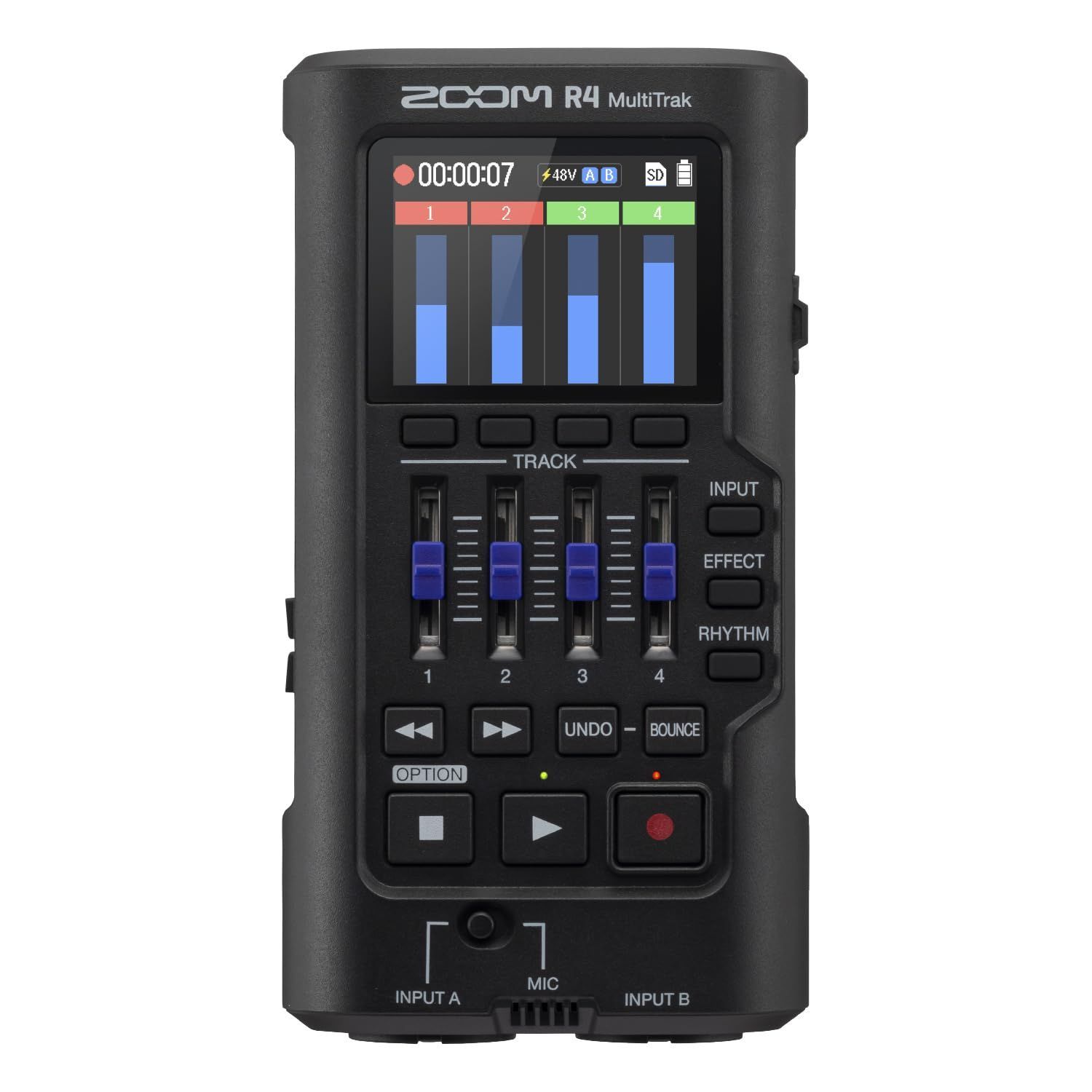 ZOOM ズーム R4 ポータブルマルチトラックレコーダー ブラック 黒 32bitフロートオーディオ対応 4トラック
