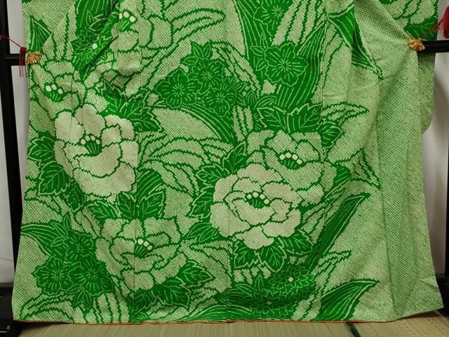 平和屋着物○豪華振袖 絞り 辻が花 遠山花文 金彩 金通し地 正絹