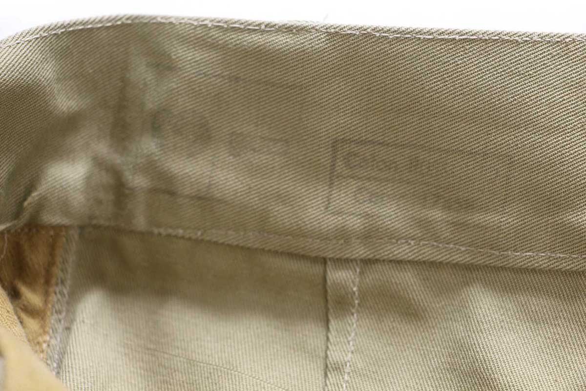  ビンテージ イタリア軍 ツータック コットンツイル ショートパンツ カーキ W 35 A ショーツ ハーフ ユーロ ミリタリー トラウザーズ ショートパンツ ハーフパンツ パンツ