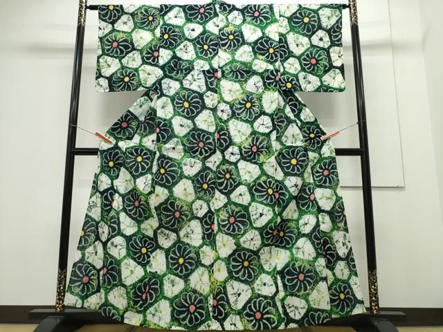 平和屋着物∴夏物 浴衣 有松鳴海絞り ねじ菊文 綿 CAAY4617ng