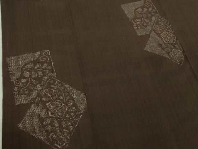 平和屋本店□極上 本場結城紬 重要無形文化財 奥順謹製 100亀甲 色紙