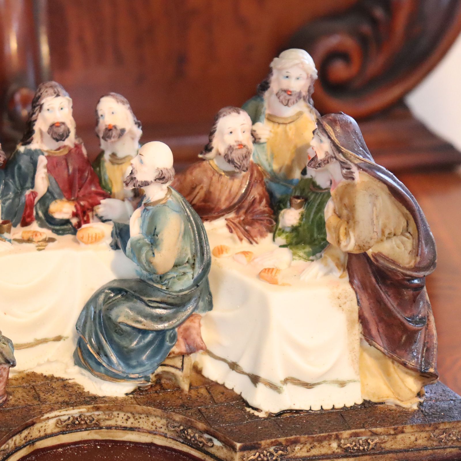 樹脂製置物 最後の晩餐 イエス キリスト レオナルド・ダ・ヴィンチ 名画 絵画 樹脂製置物 最後の晩餐 イエス キリスト レオナルド・ダ・ヴィンチ