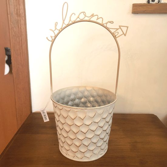 537】リメイク鉢☆デコパージュ鉢三河焼素焼き植木鉢4.5号鉢 底穴