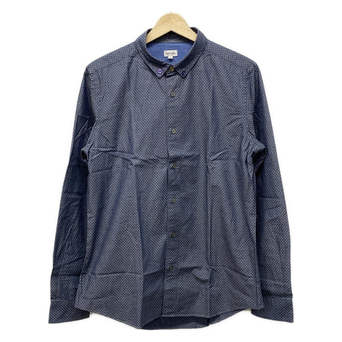 【ポールスミス】長袖シャツ マルチストライプ ネイビー L コットン ポールスミス PaulSmith 長袖シャツ サイズL ブルー×レッド×マルチ