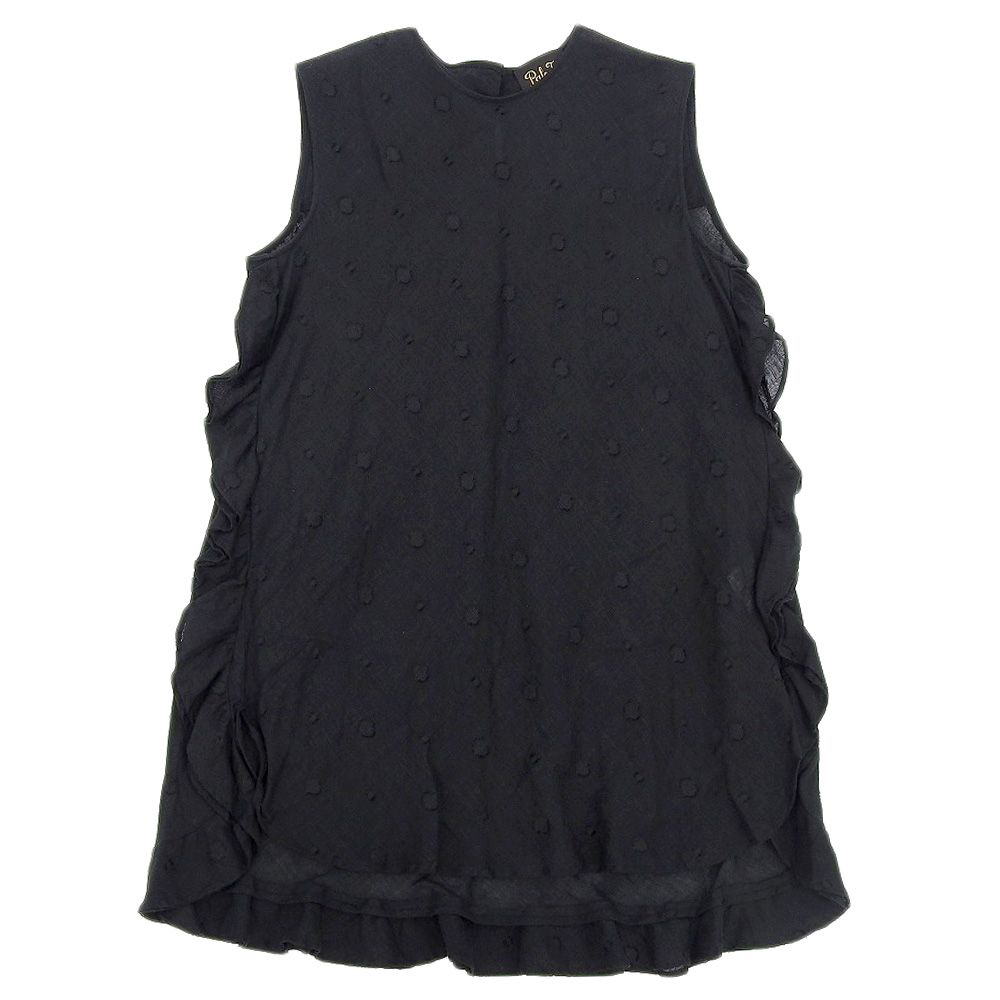 PALE JUTE ペールジュート Pale Jute ペールジュート リネン ドット スリーブレス シアーブラウス トップス レディース 黒 ブラック F PJ-2025SS-16 F