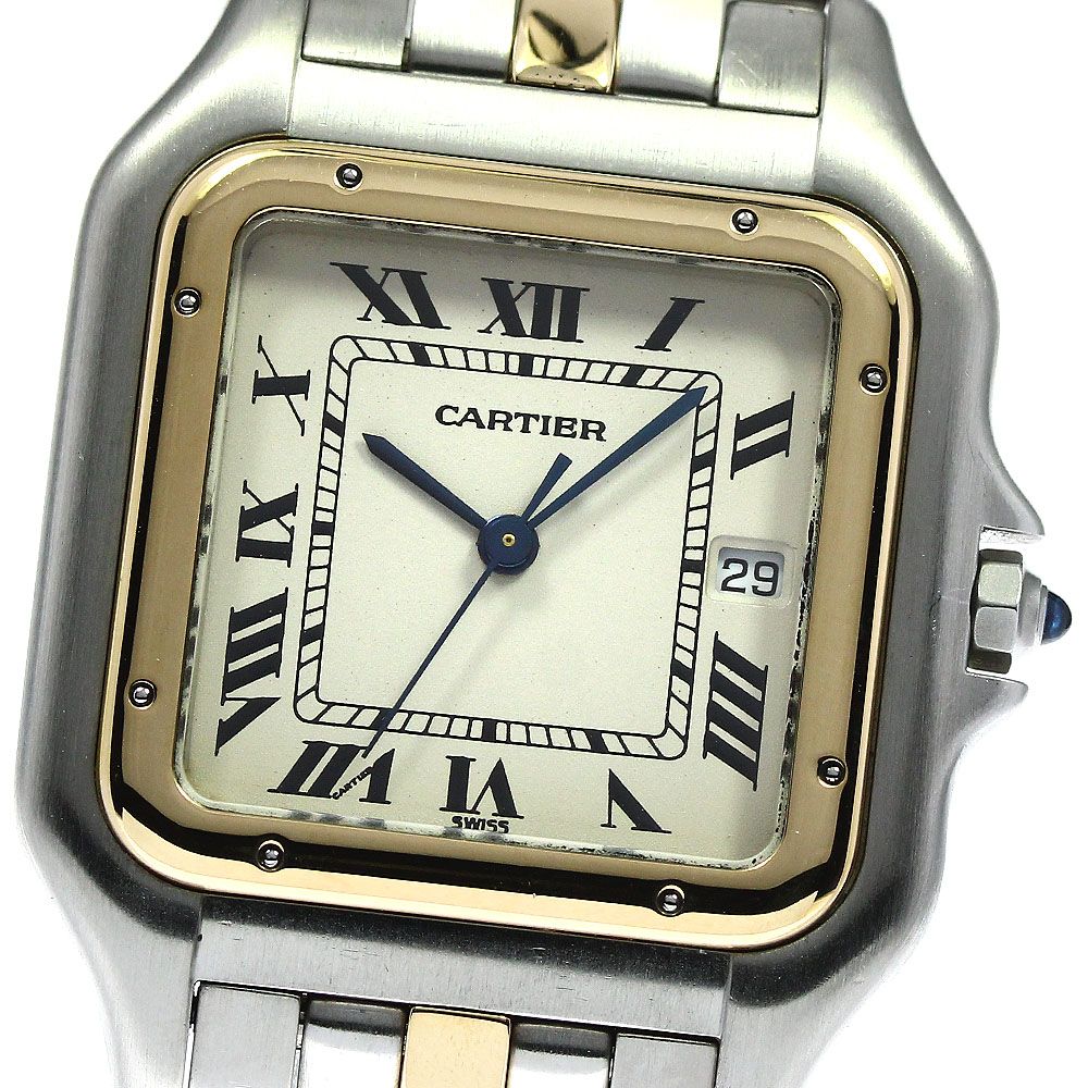 カルティエ CARTIER パンテール LM 1ロウ デイト クォーツ メンズ良品