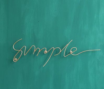 壁掛けオブジェ ワイヤー simple 筆記体 (ゴールド)