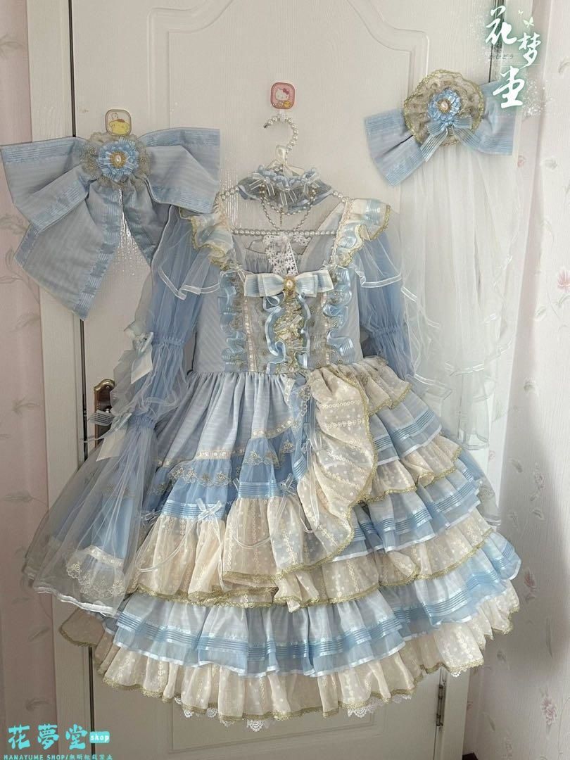 25年 ♥コスプレ フリル 水色ゴスロリドレス ヘッドドレス かわいい メイド 撮影会 舞台 イベント 原野空間-57