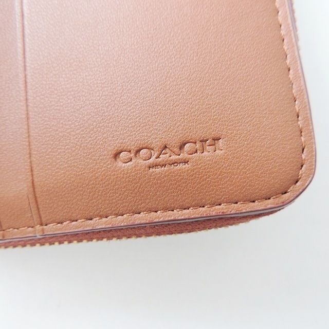 COACH(コーチ) 2つ折り財布美品 ビルフォールド ウォレット・シグネチャー キャンバス・レキシー プリント CF831 ラウンドファスナー -  メルカリ