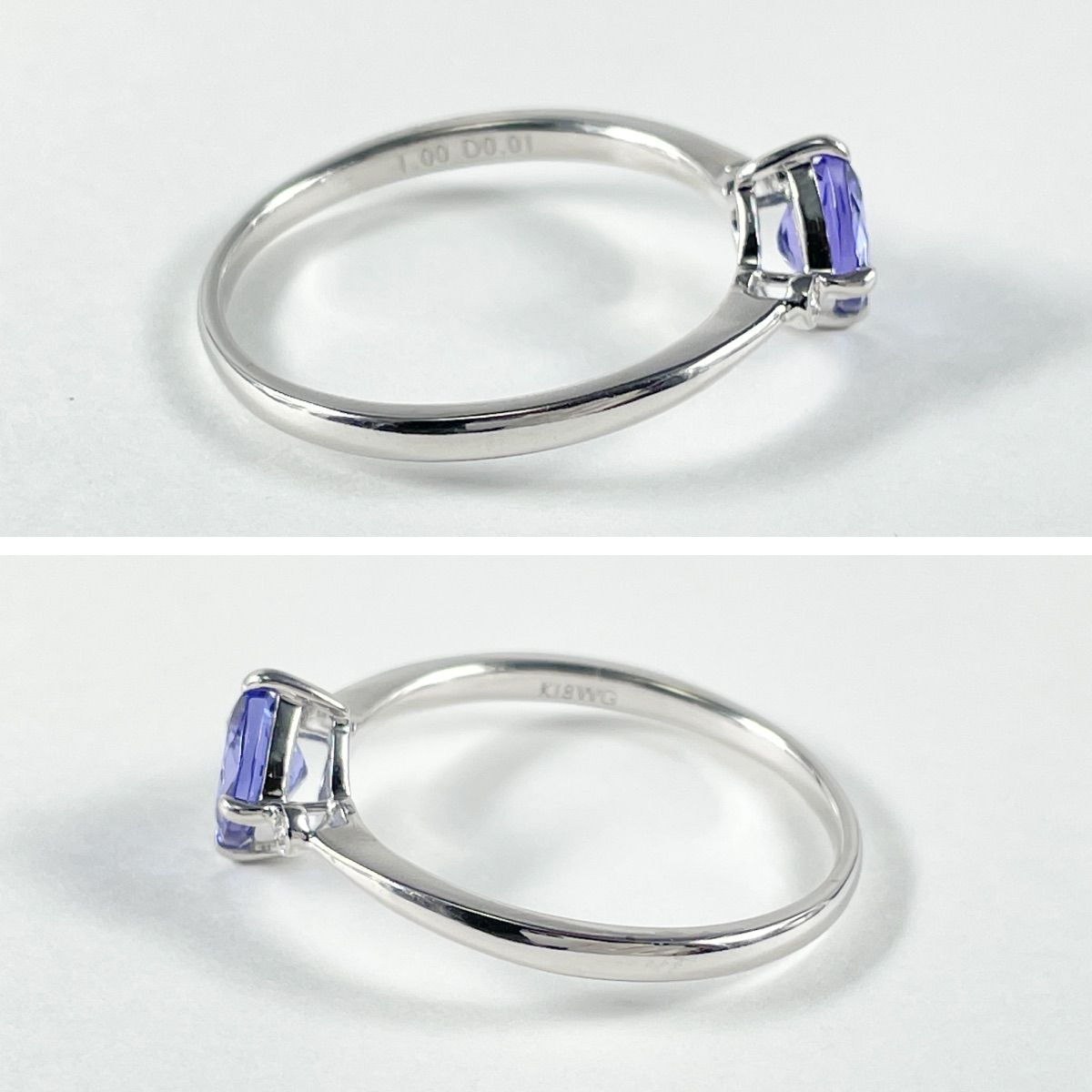 天然　タンザナイト　ダイヤモンド　k18 WG リング 天然タンザナイトリング K18 天然ダイヤモンド 高品質