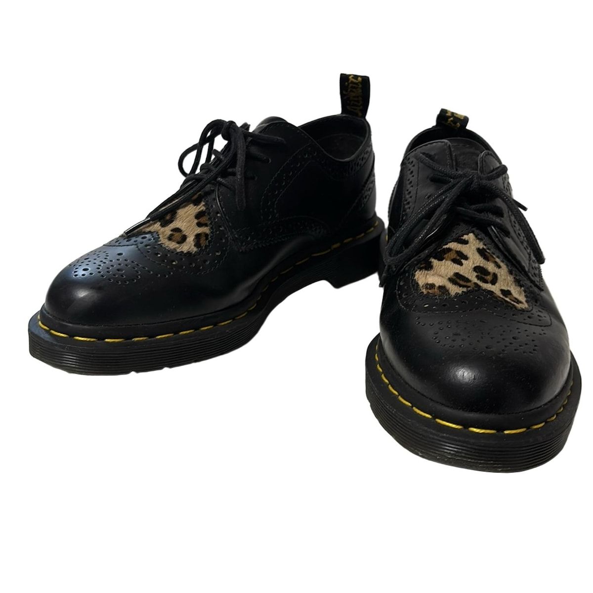 Dr.Martens ドクターマーチン シューズ EU 39 レディース - 黒×ベージュ×マルチ ウィングチップ レザー