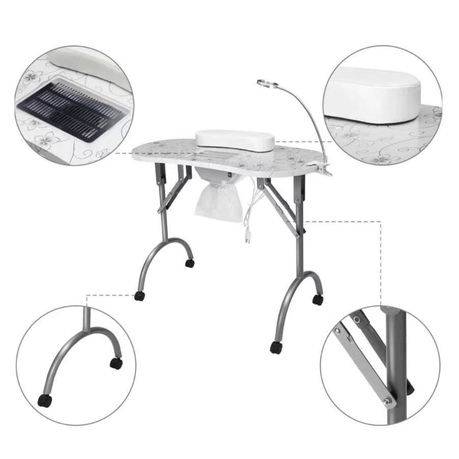 人気推薦 ネイルテーブル ポータブル 折りたたみ式 ネイルデスク キャリングバッグ付き 可動式 ネイルダストコレクターを内蔵した ネイルアームレストクッション 集塵機フ MARWIL-DEMENAGEMENTS_CH