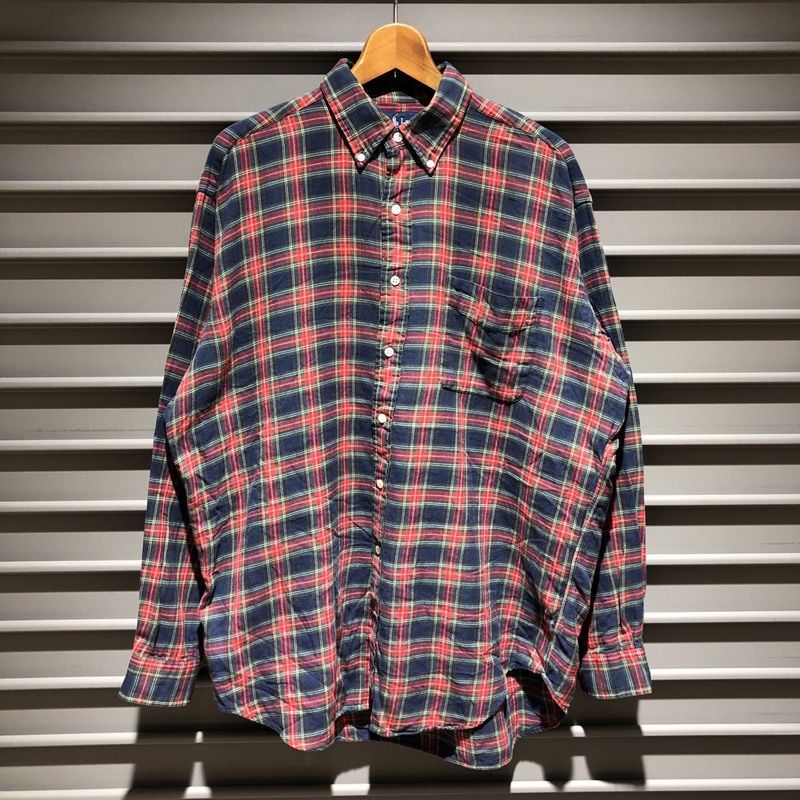 ラルフローレン Ralph Lauren BLAKE ボタンダウンシャツ タータンチェック 長袖 サイズ：メンズ L レッド×ネイビー×グリーン【PI】