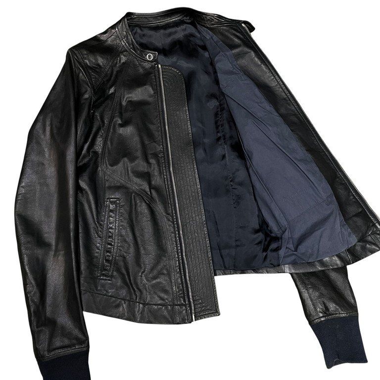 Rick Owens 14SS ラムレザーノーカラーシングルライダース