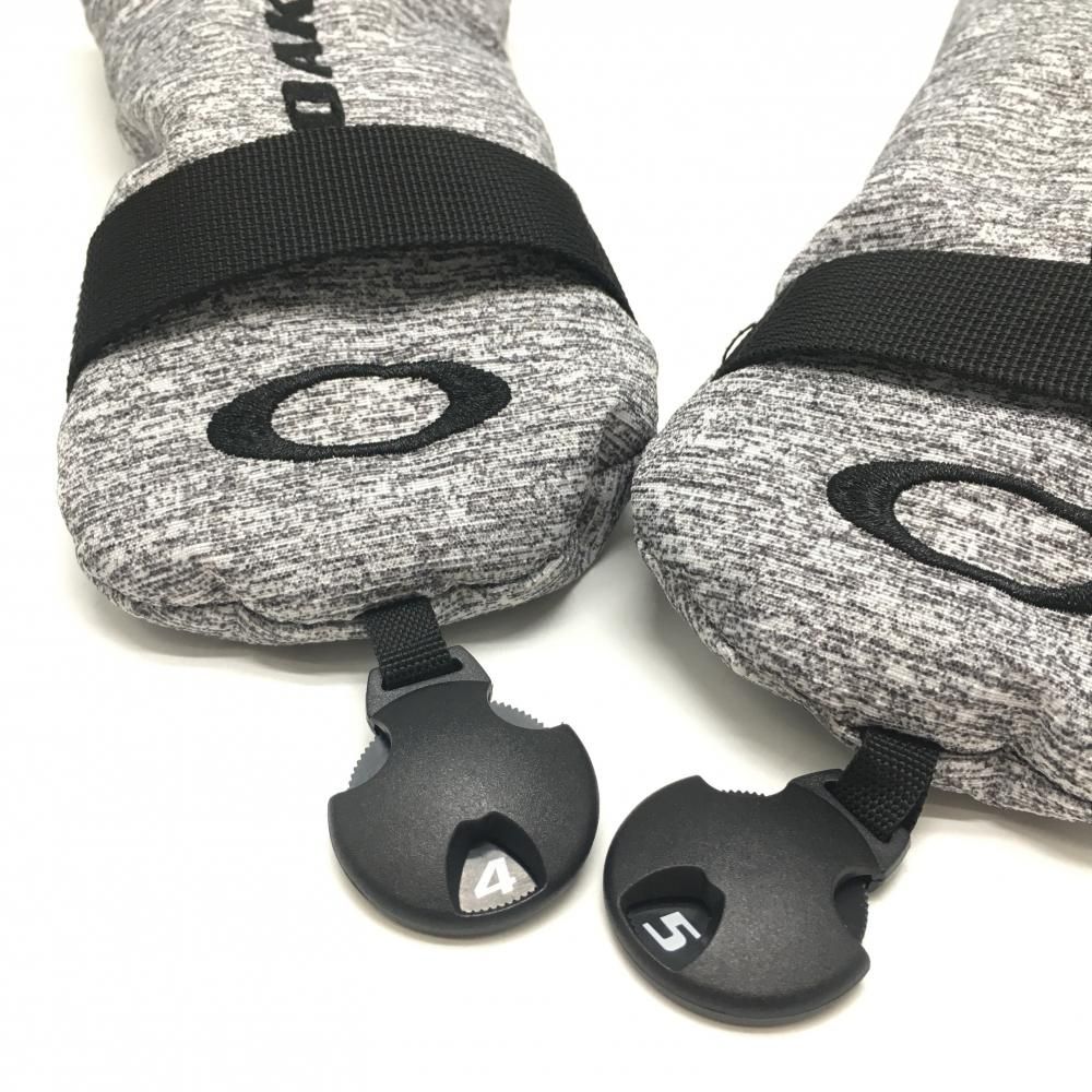 超美品】オークリー ヘッドカバー2点セット(UT) 杢グレー×黒 超美品】オークリー ヘッドカバー2点セット(UT) 杢グレー×黒