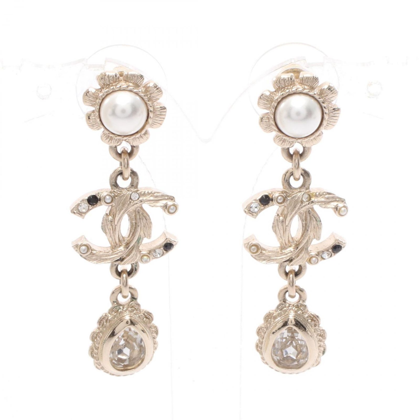 CHANEL ゴールドメッキ パール ピアス CHANEL パールスタッドピアス ゴールドメッキ ビックパール