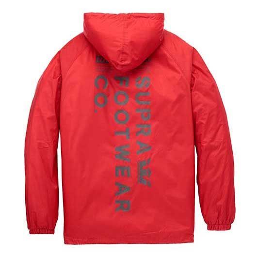 SUPRA スープラ SUPRA FOOTWEAR CO HOOD COACHES JACKET (RED) フード