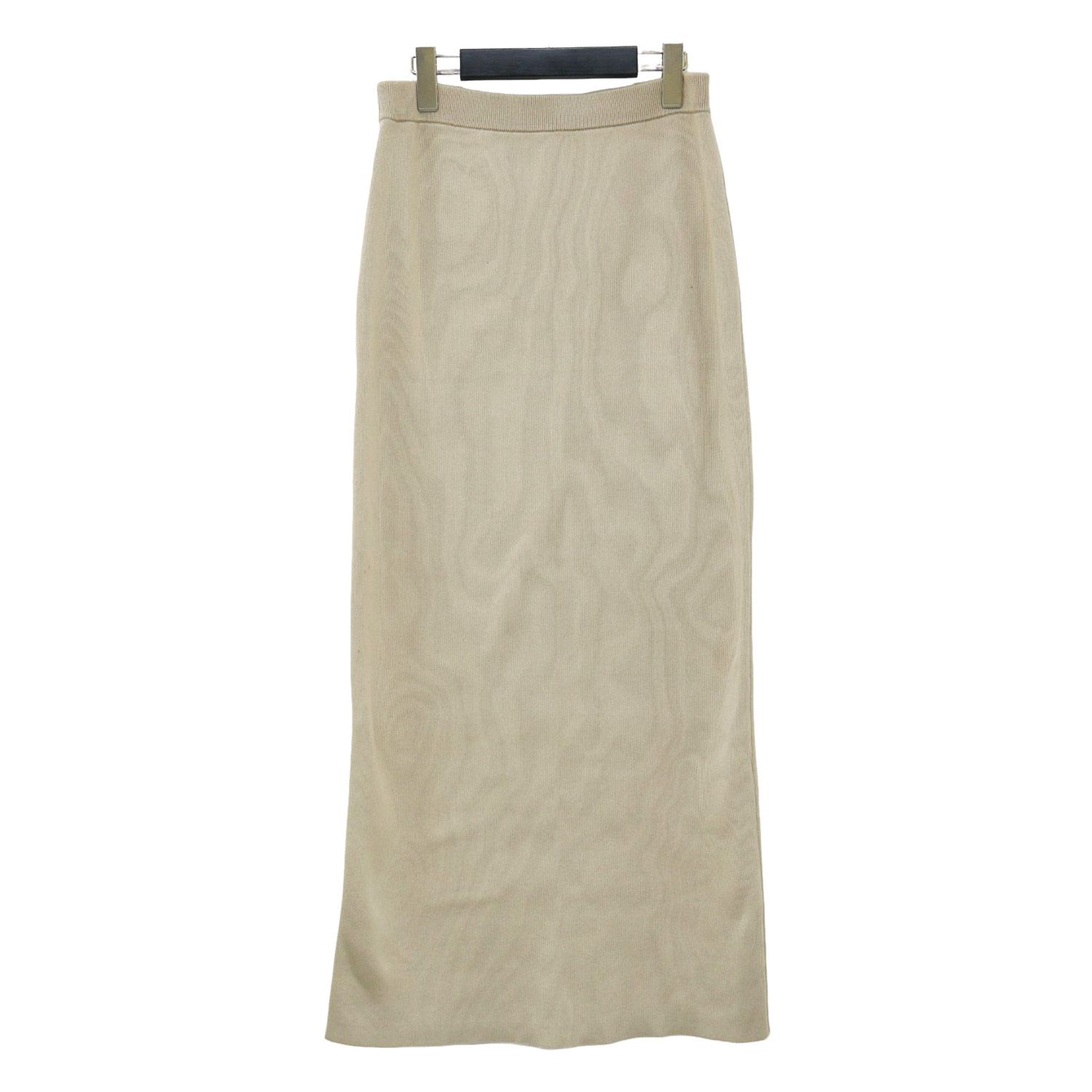 Plage プラージュ スカート ベージュ サイズ 38 M | 25春夏 マーセライズ コットン ニット スカート | mercerize cotton kn ロング Iライン ウエストゴム コットン | ボトムス レディース