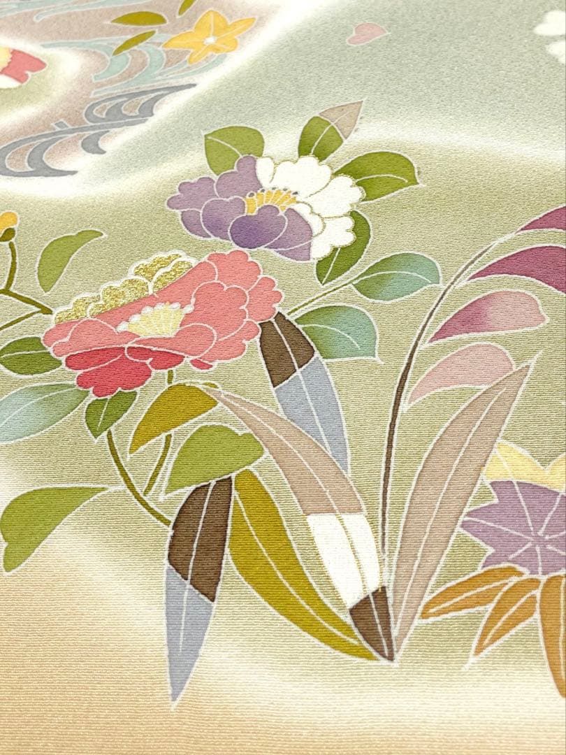 色無地 黄金繭 浜ちりめん 正絹 反物 色無地 黄金繭 浜ちりめん 正絹 反物